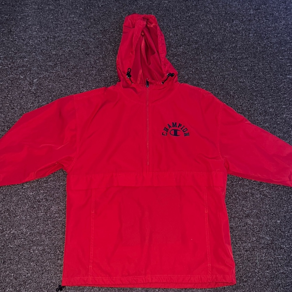 Medium Red Champion windbreaker.